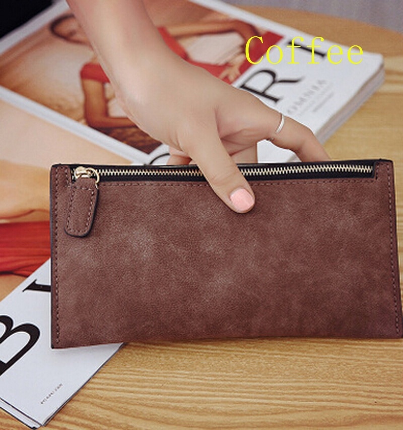 Women Purse Wallet Vintage Card Phone Storage Bag Long PU Leather Wallets Zipper Handbag SMR88