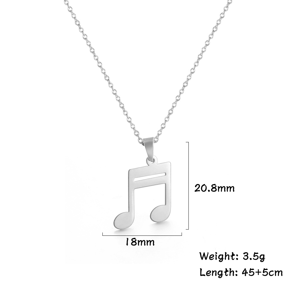 Lucktune Muzieknoot Hart Van Treble Sleutel Hanger Ketting Voor Vrouwen Rvs Liefde Muzikale Symbool Ketting Ketting Sieraden: Licht Geel Kleur