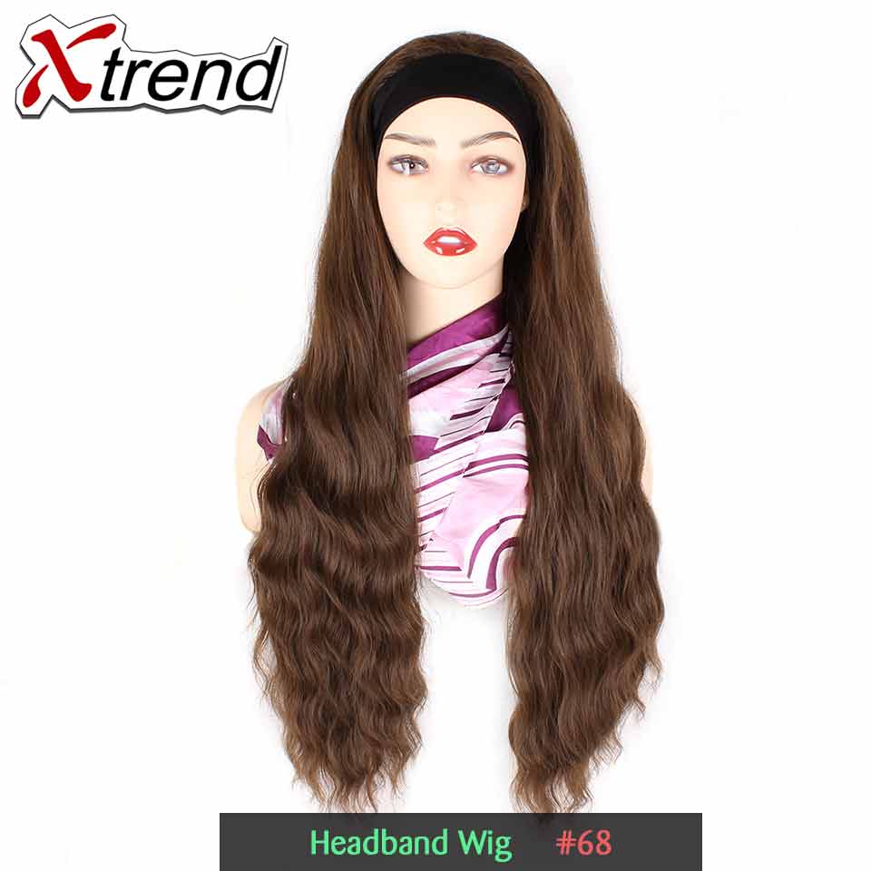 Xtrend syntetisk blonde front paryk lang pink kobber rød lilla orange ombre grå blond hvid parykker til kvinder bølge hår kvinde: 68