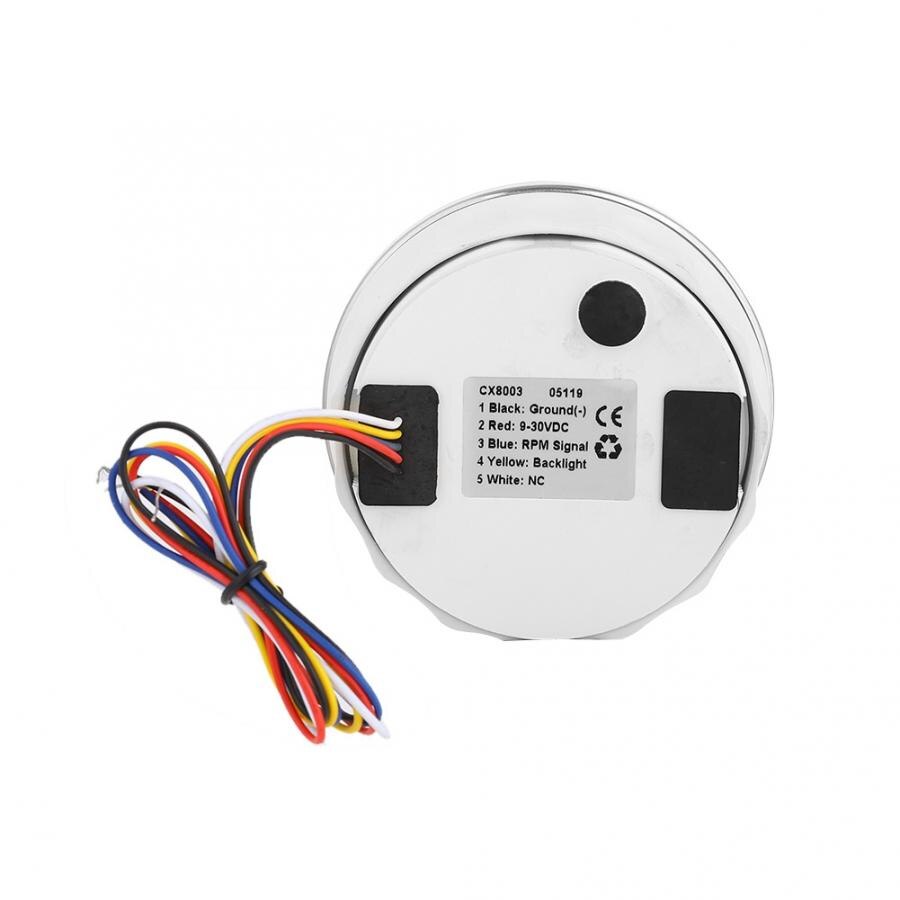 3.3in Boat Tachometer Marine Tacho Meter Gauge LCD Hourmeter 12V/24V Metal Tachometer