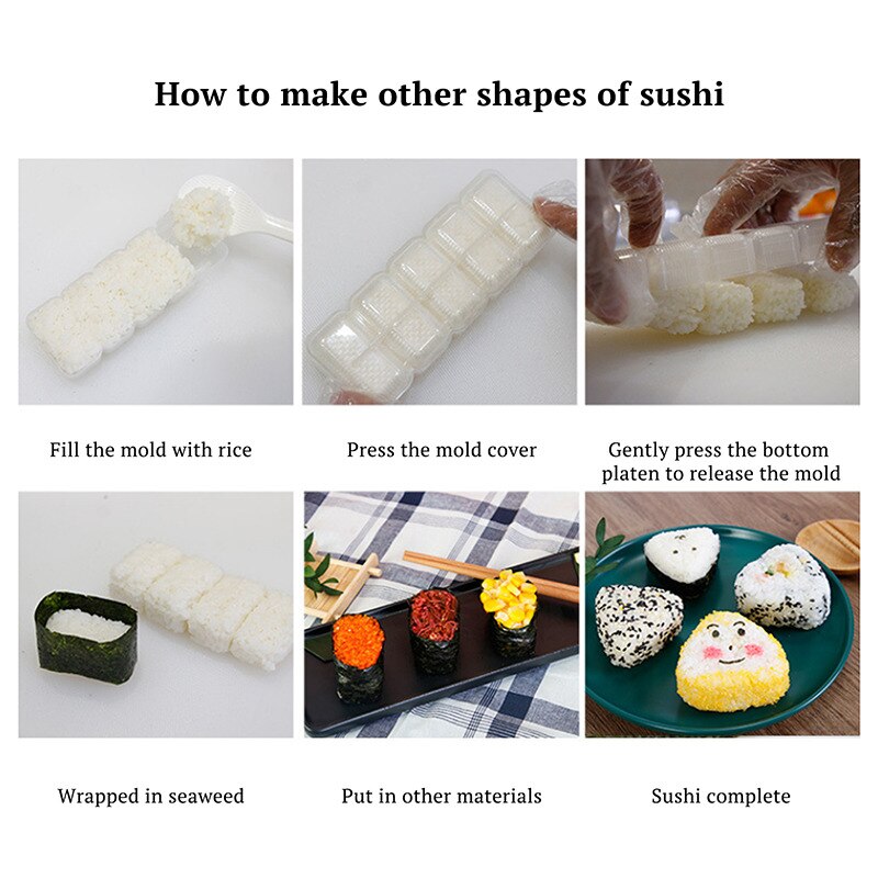 DIY Sushi Mold Onigiri Rice Ball Food Press Form Sushi Mold Onigiri Rice Ball Bento Press Maker Mold DIY Tool
