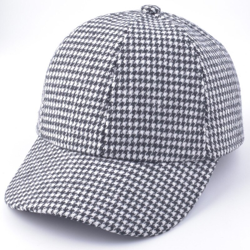 Casquette pied-de-poule pour hommes et femmes, classique, rétro, Baseball, blanc, noir, à carreaux: Model 2