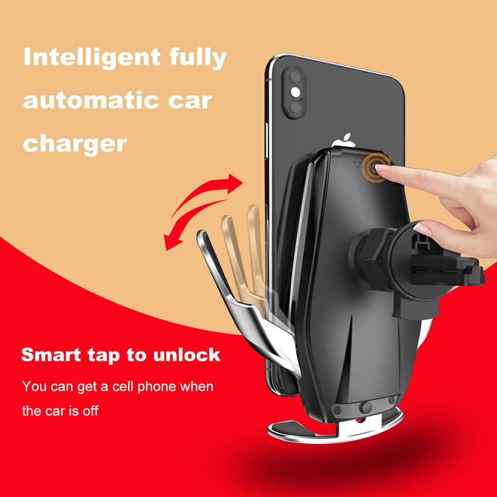 Fdgao 15w aperto automático carro carregador sem fio para iphone 11 pro max xs xr x 8 samsung s20 s10 sensor infravermelho suporte do telefone