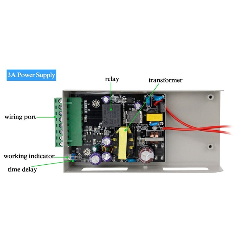 RFID Keypad Door Access Control System Kit Electric Magnetic Electronic Door Lock Power Supply 5Pcs Key Fobs Full Set Door Secur