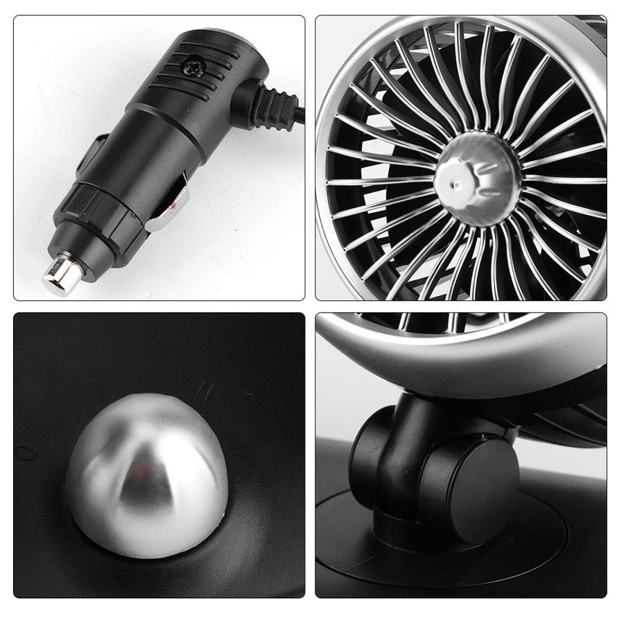 12V Universal Car Electric Fan Dual Head 180 Rotatable Auto Air Cooling Dashboard Mount Car Cooling Fan Arrivals
