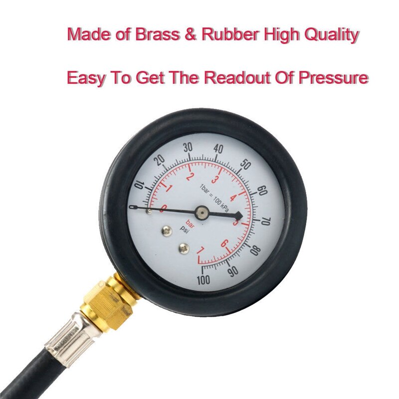 Universal Fuel Injection Gauge Pump Pressure Tester Test Kit Car System Tool Set Tu-113 Compression Tester