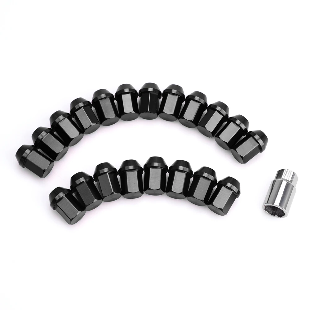 Auto-Diebstahlschutz-Radsicherungsmuttern aus 6061-Aluminiumlegierung, Länge 35 mm, M12 x 1,5 M12 x 1,25 Jdm, Aftermarket-Radmuttern: M12x1, / Schwarz