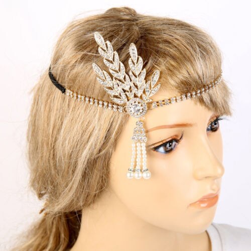 Bandeau à clapet grande Gatsby des années 1920, serre-tête de mariée avec perles Charleston, fête