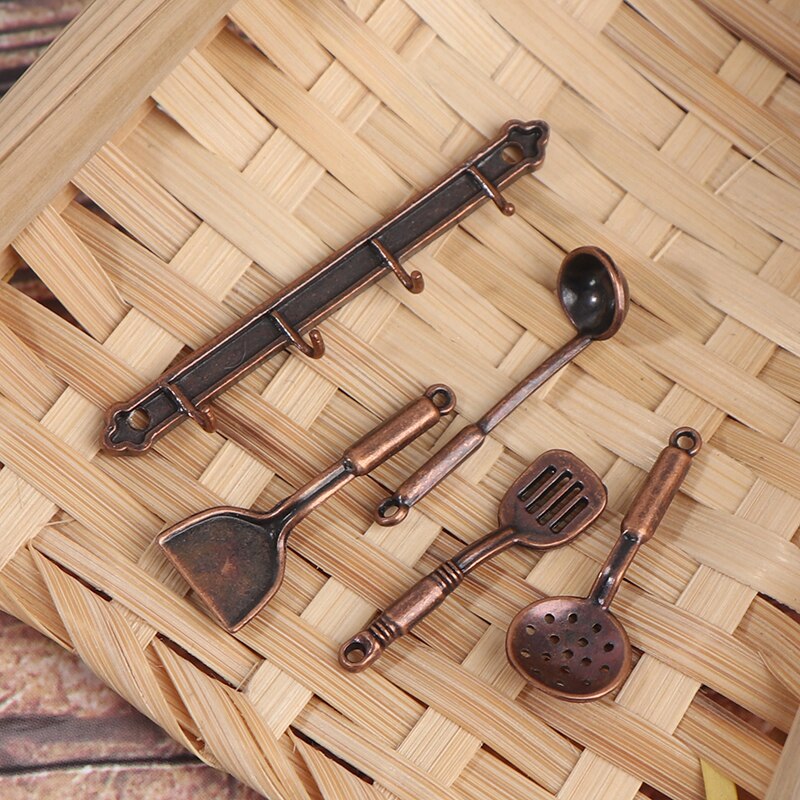 1/12 Puppenhaus Miniatur Zubehör Mini Schaufel Suppe Löffel Lagerung Halter Simulation Möbel Küche Utensilien Für Dekoration