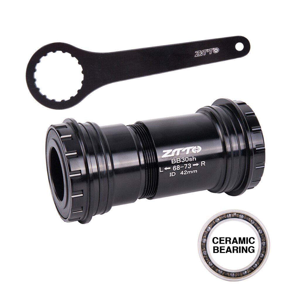 ZTTO BB30sh Bottom Brackets CERAMIC BB30 24mm Adapter Bicycle Press Fit Axle for MTB Road Bike Parts Dual Silicone Seal BB30sh: BB30sh C BK and tool
