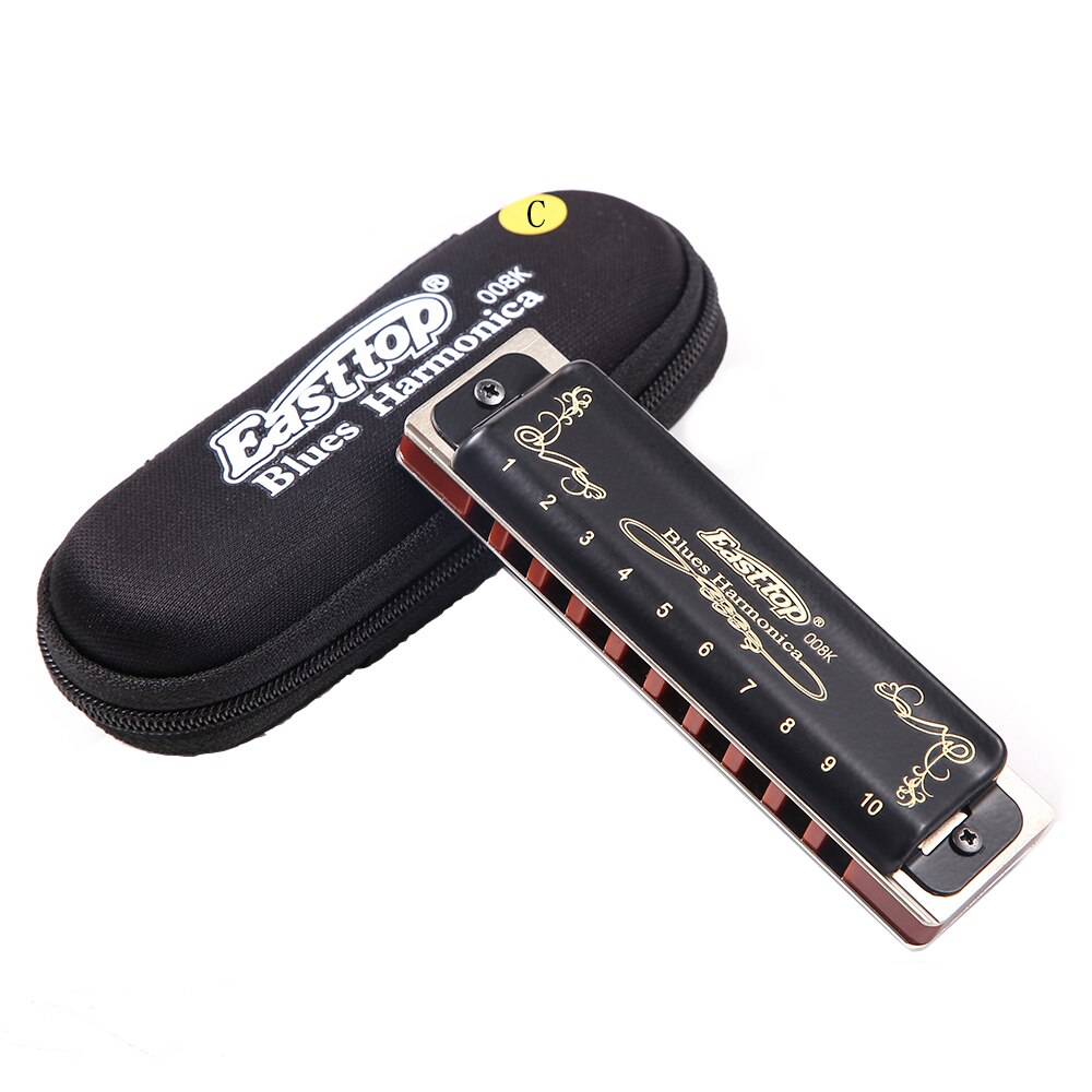 Swan SW1040 Silver Color 10 Holes 40 Tones Chromatic Harmonica Changeable Tones Musical Instrument Woodwind Swan Harmonica Harp: East top T008k black