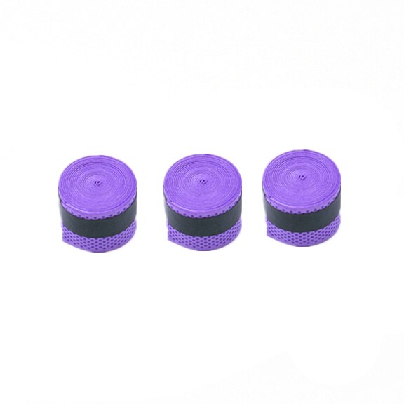 1/3PCs Tennis Clap Rubber Badminton Racket Grip Handle Rubber Non-slip Sweat-absorbent with Racket Grip Handle Winding Tape: 3PCs Purple