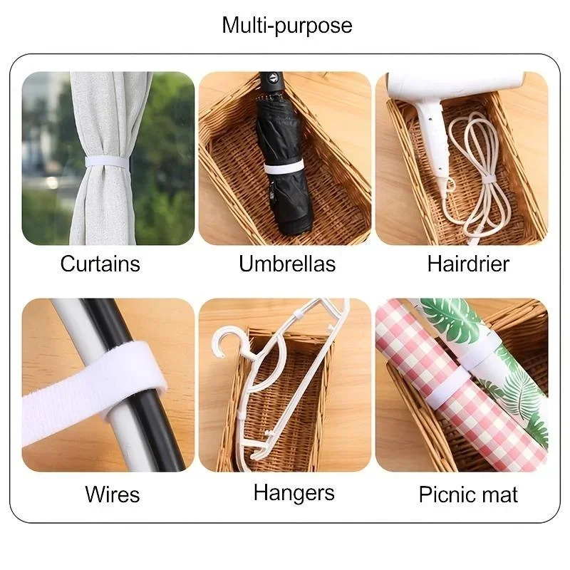 Orden de cables de 5m, organizador de cables reutilizable, enrollador de cables de escritorio, organizador de bridas, dispositivo de almacenamiento de protección de línea de datos