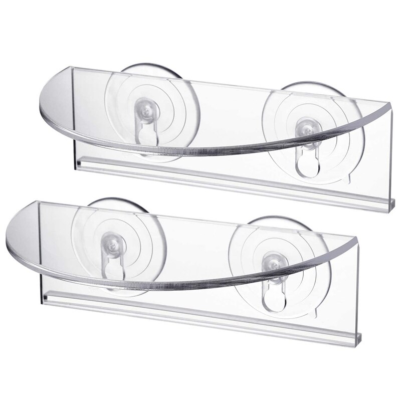 2 Pcs Ledge Suction Cup Window Shelf Acrylic Plant Window Shelf Plant Shelf for Creating Indoor Plants Garden on Window