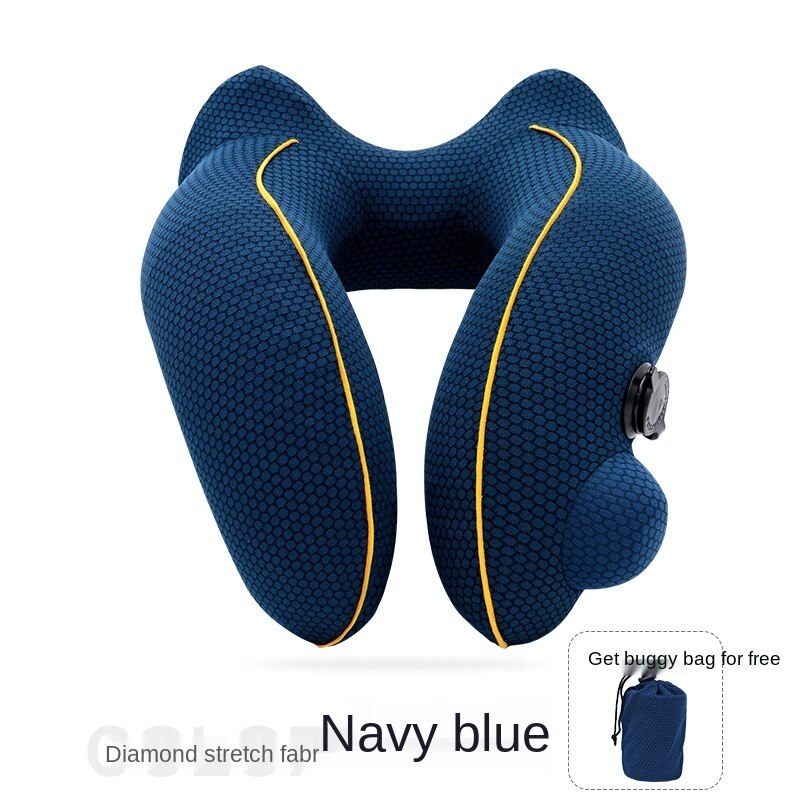 Outdoor Toeristische Vliegtuig Neksteun Kussens Klapstoel Zitkussen Pad Reizen Hoofdsteun: navy blue 3