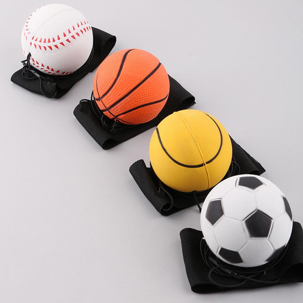 Handgelenk-Rücklaufball, Gummi-Sportball mit Handschlaufe, Rebound, Hüpfball, Spielzeug, Basketball, Baseball, Fußbälle, Armband-Spielzeug
