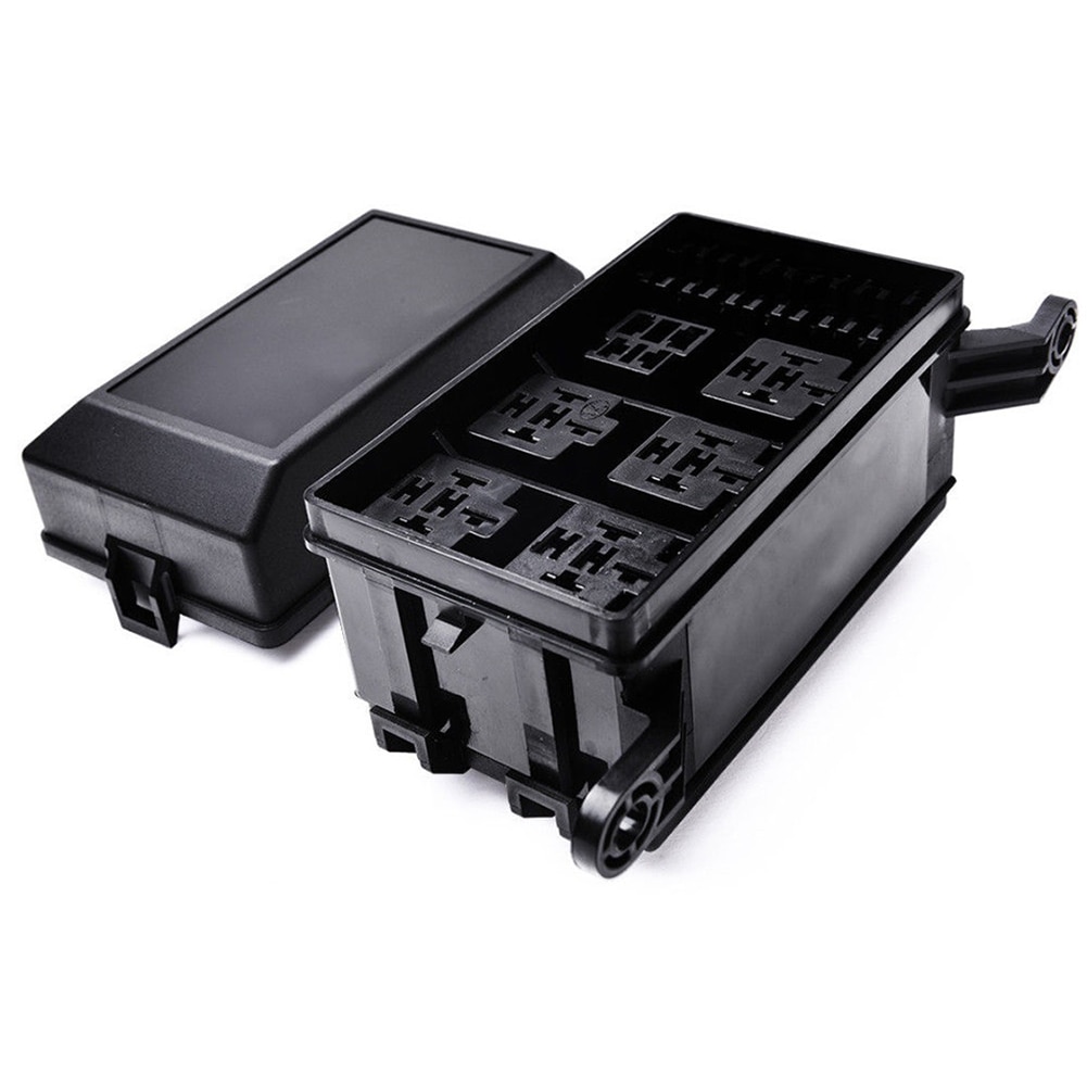 Auto Automotive Fuse Relay Box Holder Block Circuit Protector Terminals Car Fuse Relay Holder 6 Slot Relay Box 6 Relay