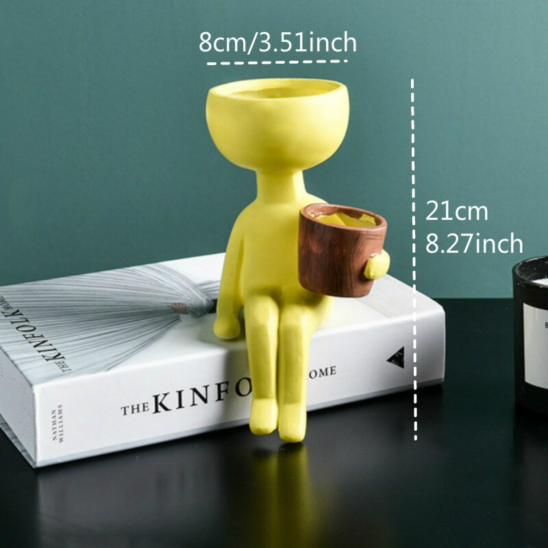 Abstract Human Face Flower Pot Home Desktop Vase Garden House decoration Character Portrait Flower Pot Resin Succulent Plant Pot: 06