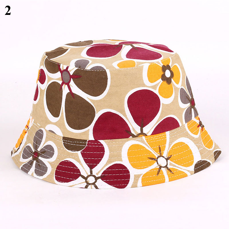 Sun Hat Beach Sunscreen Bucket Cap Unisex Flowers Pattern Bucket Hat Fisherman Hat Travel Beach Round Hats Sunshade Casual Caps