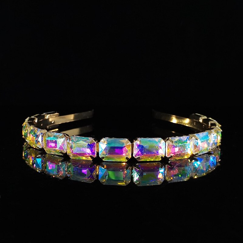 Ladies Tiaras Full Crystal Simple Hair Bands Hair Hoops Lady super flash Wedding Hair Accessories: XZ405AB