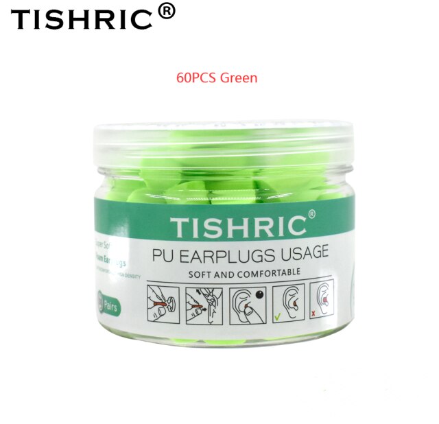 Bouchons d&#39;oreille anti-bruit, protection pour dormir et nager, 120 db, 10/60/160 pièces: 60PCS Green