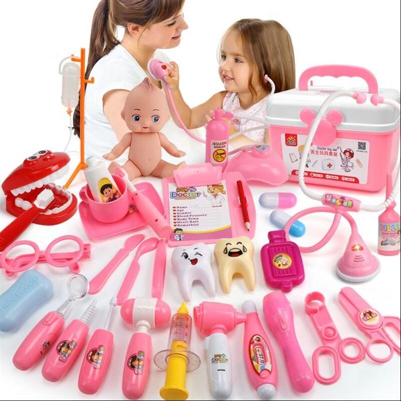 Per bambini medico giocattolo della casa del gioco medico set giocattolo ragazza medico della scatola strumento ragazzo infermiera bambino iniezione stetoscopio strumento di bambino regalo