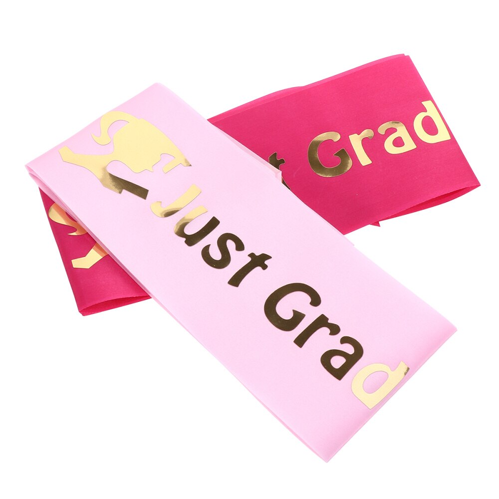 2Pcs Graduation Series Etiquette Belt Set Graduation Party Supplies Prom Favors Sash Graduation Party Decor (1Pc Pink +