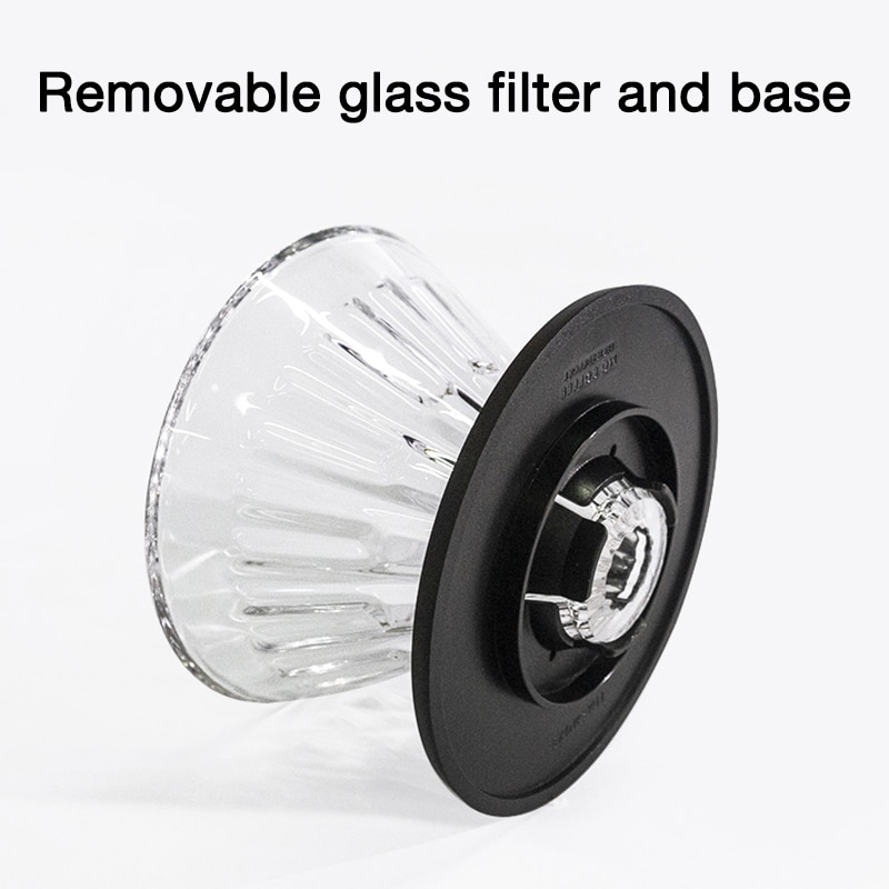 Timemore glas kristallöga kaffedroppare häll över kaffebryggare  v60 glas kaffefilter tvättbart kaffefilter plasthållare