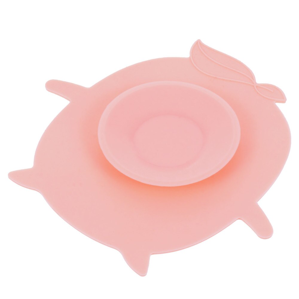 1pc bébé alimentation bol tapis antidérapant ventouse bol tasse vaisselle fixation tapis: Pink