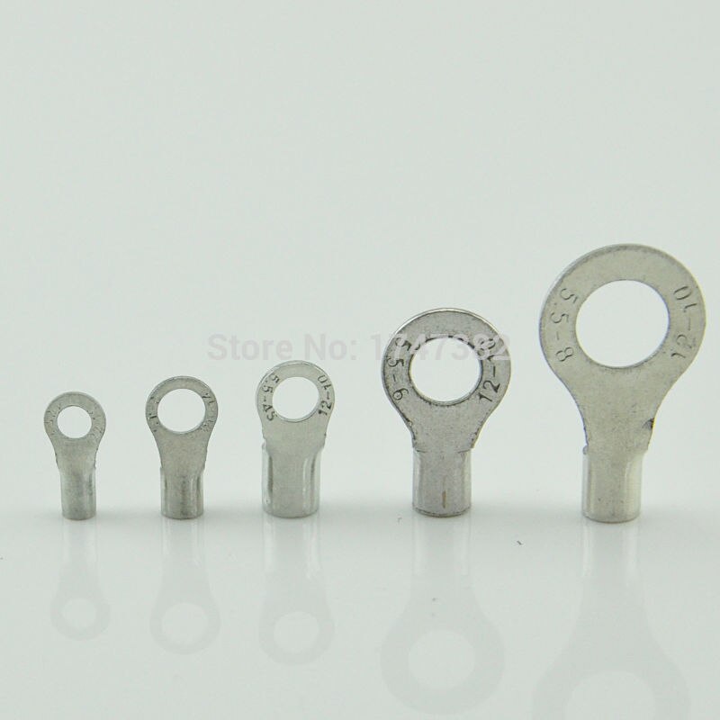 200PCS RNB2-8 Non-insulated ring terminal electrical wire crimp naked connector AWG 16-14