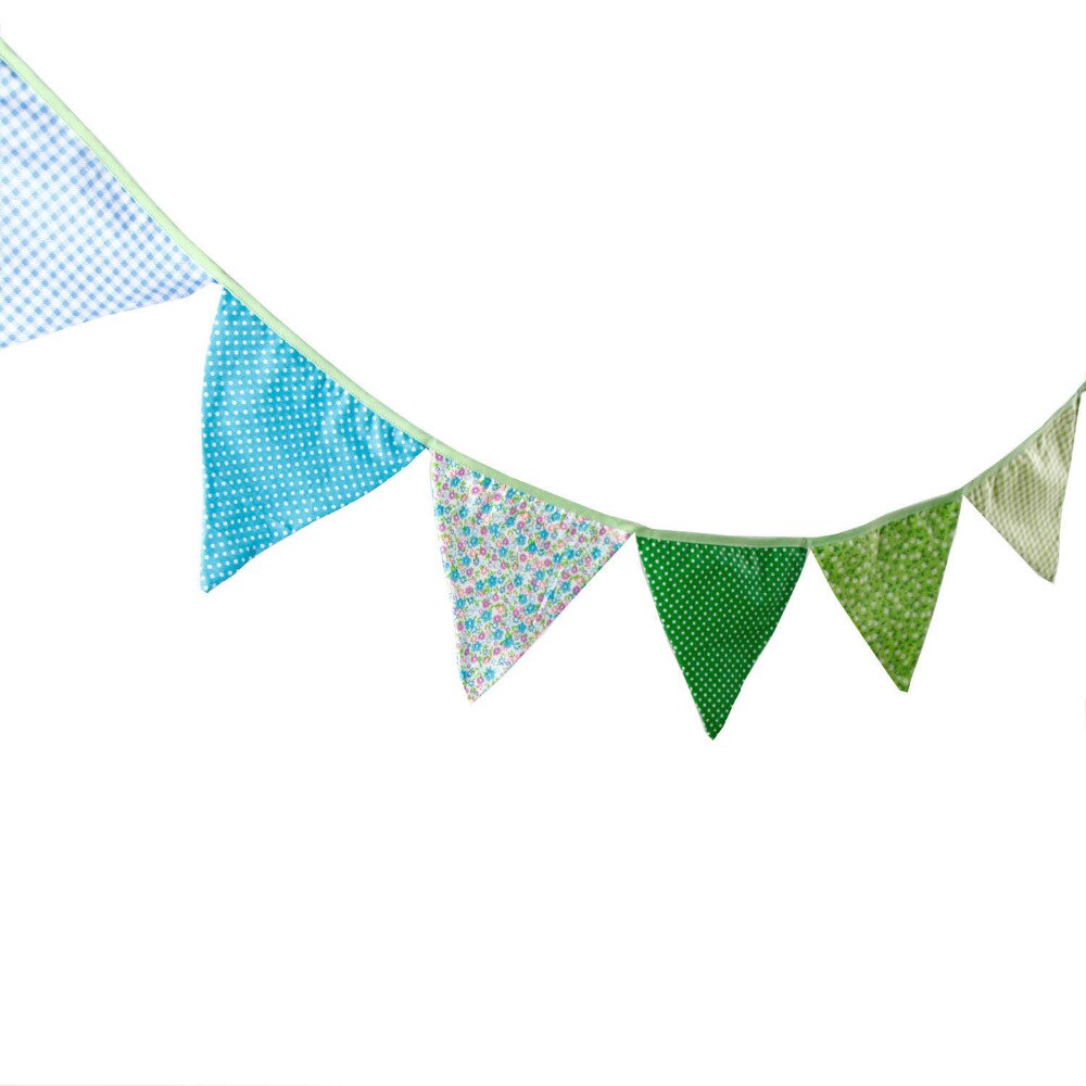 1 stk 3.3m længde 12 flag pastorale vind børn fødselsdag klud banner dekorationer hjemme festival bryllup deco vimpel