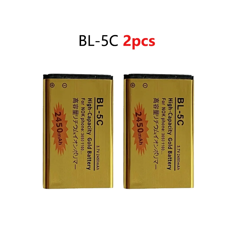 BL-5C batería 3,7 v baterías recargables de iones de litio BL5C 2450mAh para Nokia 2600 1100 1110 1112 2610 6230 6630 BL-5C de teléfono móvil: Gris