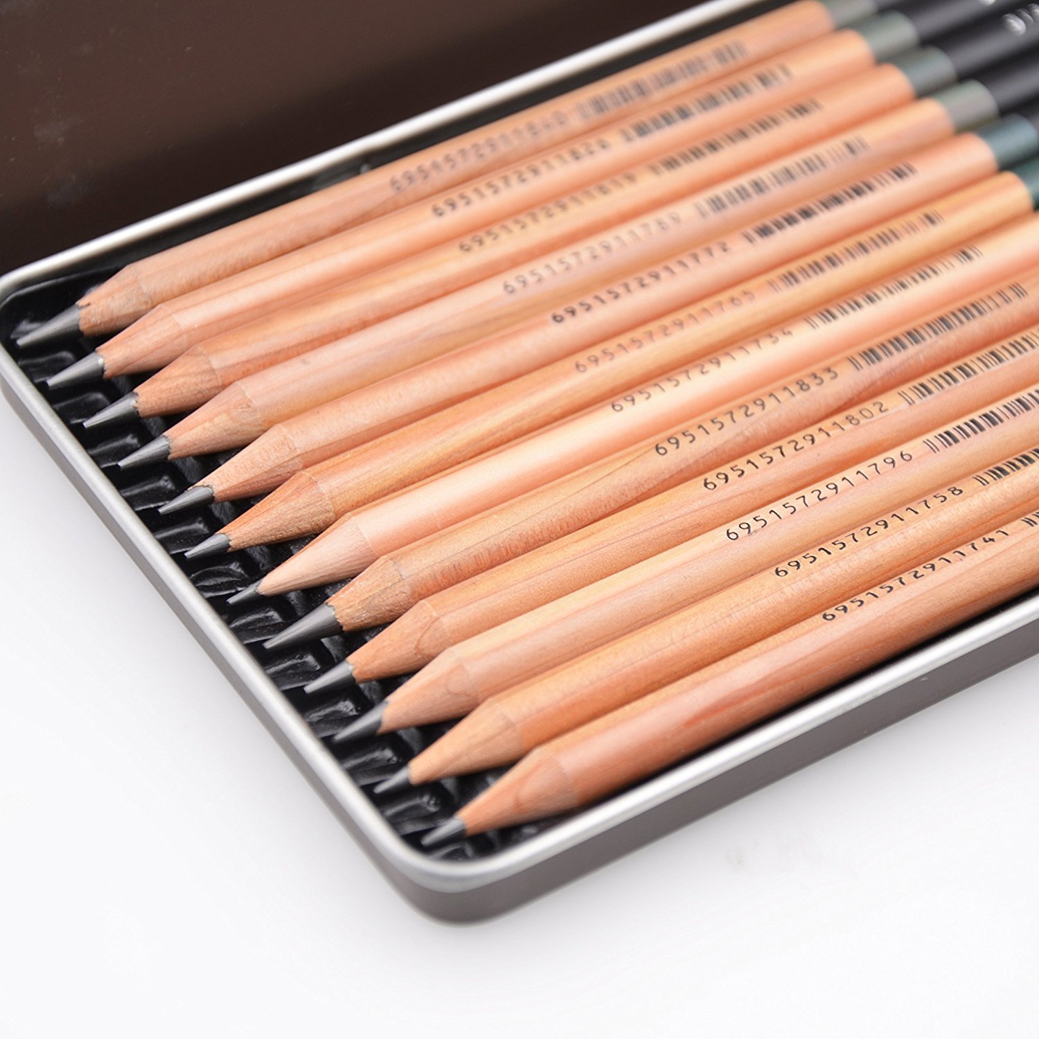 Marco Renoir Premium Professionele Kunst Schetsen Potlood Set Ijzeren Doos Niet giftig Pastel Tekening Potloden 3001-12 pcs /H/F/HB/B/2B/3B