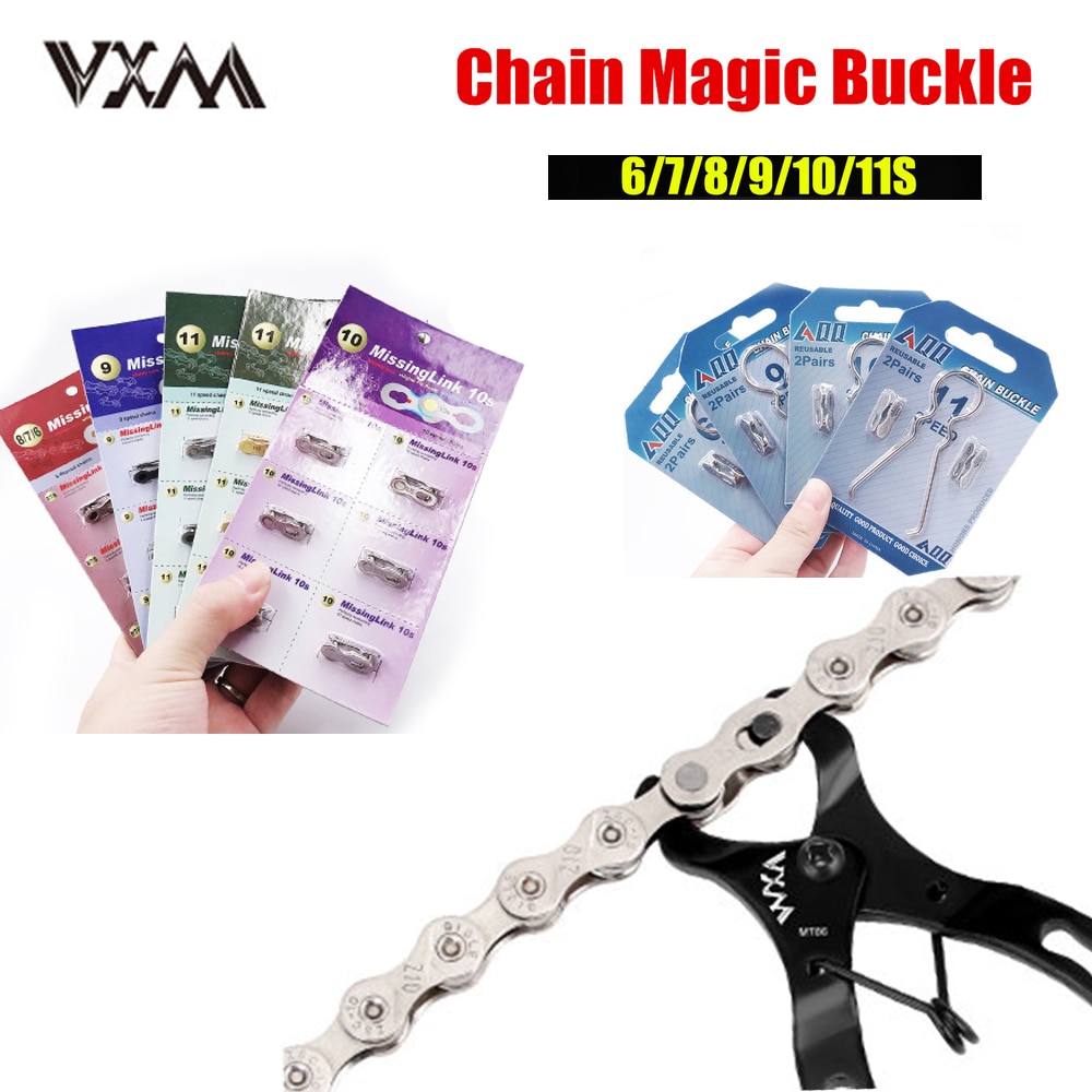 VXM Chain magic buckle 6/7/8/9/10/11 speed silver gold with magic buckle disassembly tools bicycle quick magic button
