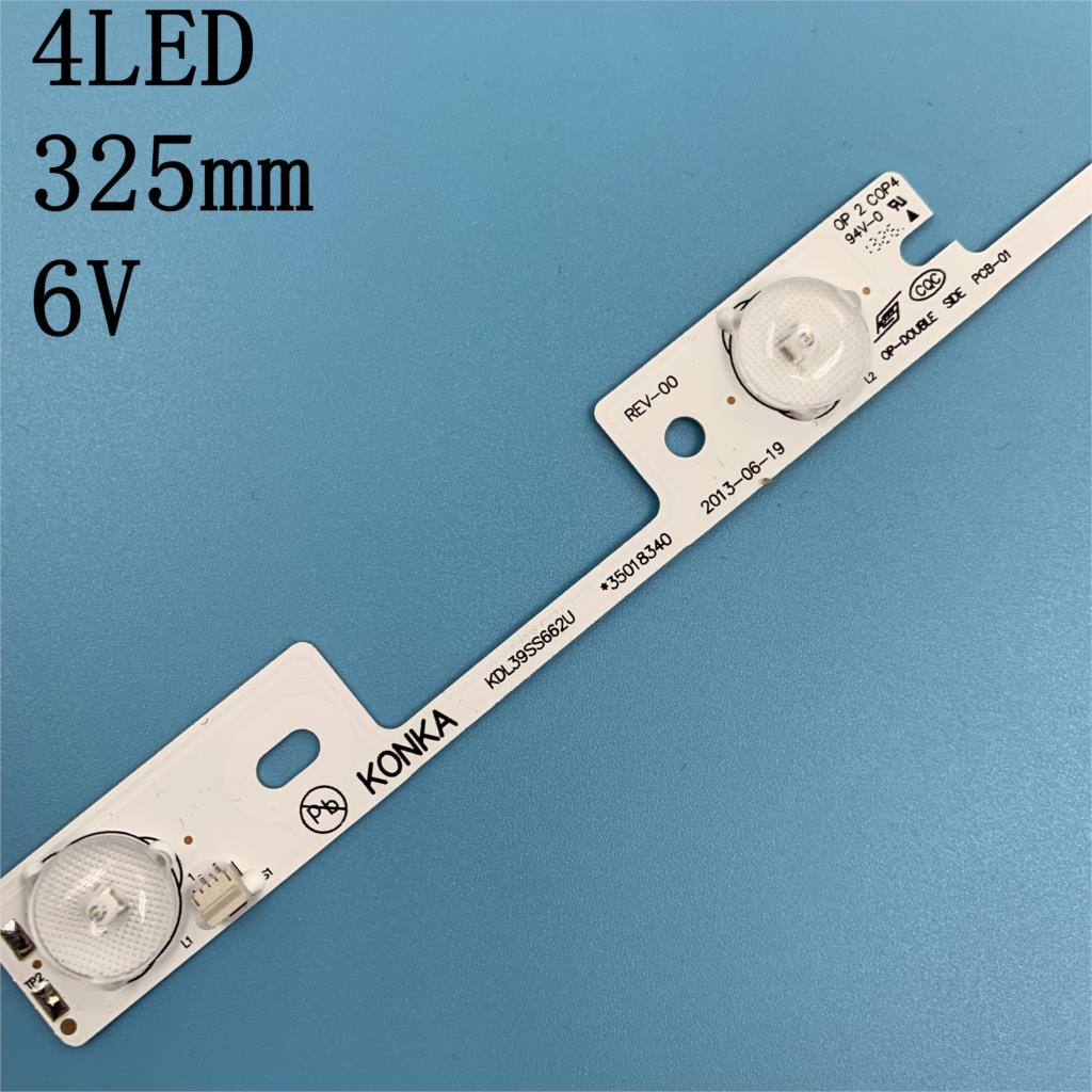 10 Pieces 4 LEDs* 6V LED backlight bar for Konka 39 inches TV KDL39SS662U 35018339 Konka 40 inches KDL40SS662U 35019864 327mm