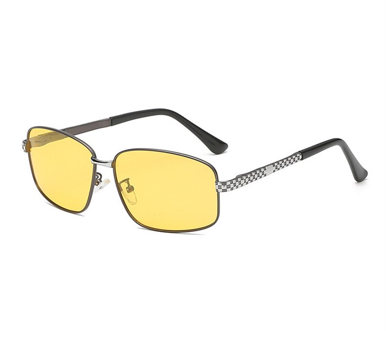 Kaixing polariserede kørebriller gule linser mænd kvinde vintage solbriller med briller tilbehør antirefleks  uv400: Nattesyn-pistol