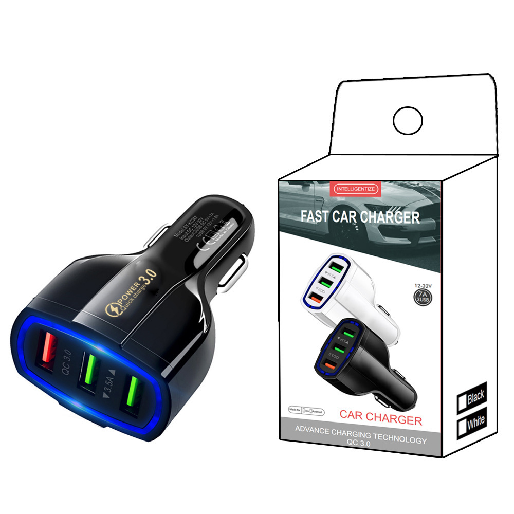 Cigarette lighter car charger smartphone usb adapter mobile phone charger fast charging charger 60w carregador 48WYandex station: 3 USB Black