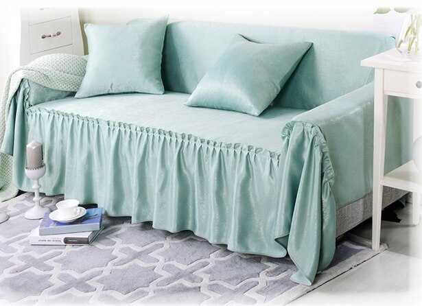 Solid Color Universal Couch Cover for Living Room Furniture Single/Two-seater Sofa Set Slipcovers Four Season: light blue / 2-Seater 145x185 cm