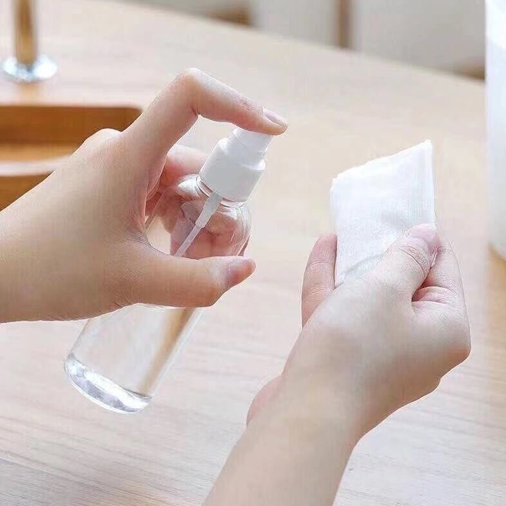 Mini botellas vacías con pulverizador, botellas rellenables transparentes, atomizador de Perfume de plástico, dispensador transparente portátil para viaje, 10/30/60/100ml