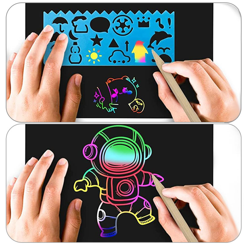 10/20PCS 16K/32K Kraspapier Regenboog Kleurrijke multifunctionele Kras Schilderen DIY Kraspapier voor Kunst Klaslokaal TMZ