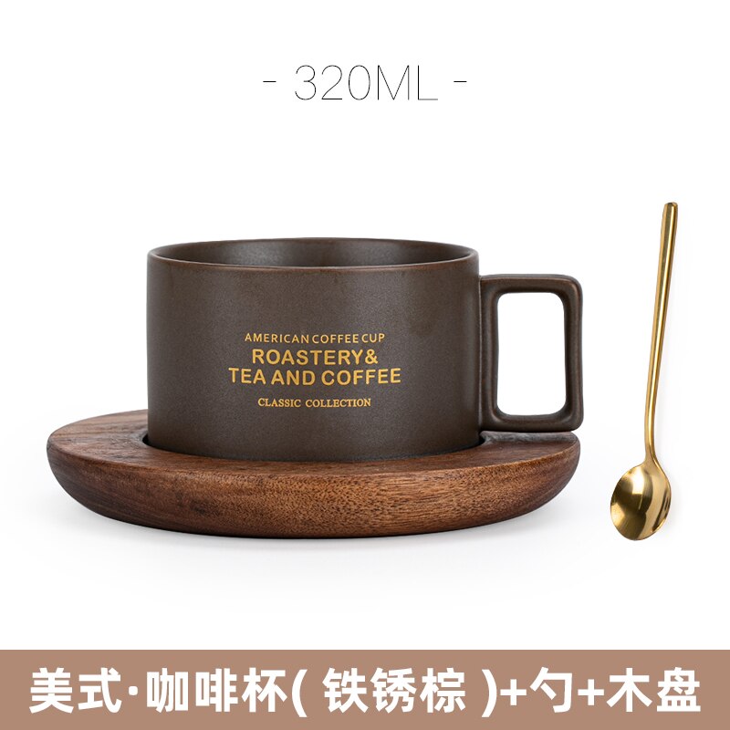 Black Luxury Ceramic Coffee Cup and Saucer Set Bone China Dinnerware Coffee Cup Sets Vaso Para Cafe Mug BD50CS: style13