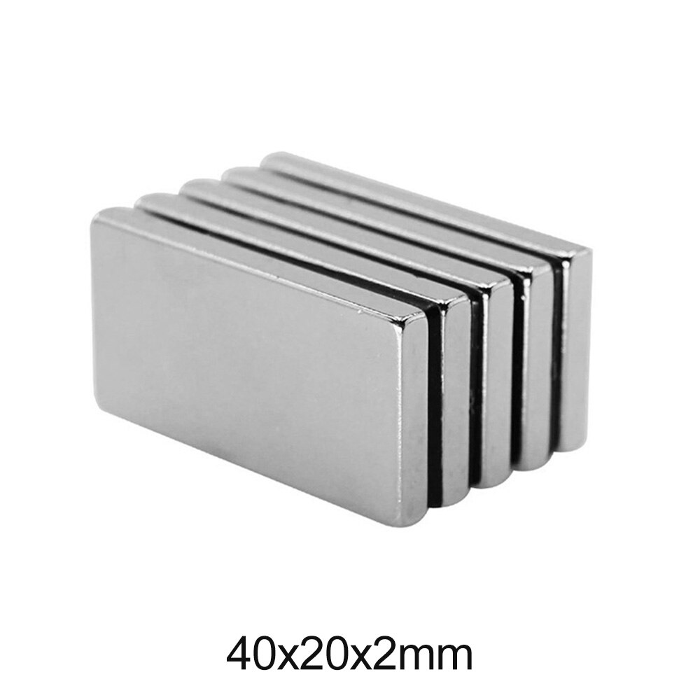 5 ~ 50 Stuks 40X20X2 Mm Zeldzame Aarde Magneten 40mmX20mm Lange Blok Rechthoekige Magnetische 40X20X2 Mm Permanente Neodymium Magneet 40*20*2 Mm