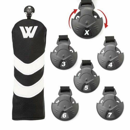 4PCS Golf Wood Club Head Covers Driver Fairway Woods Hybrid Headcovers UT Club Headcovers For TM SC OB: Black Fairway Cover