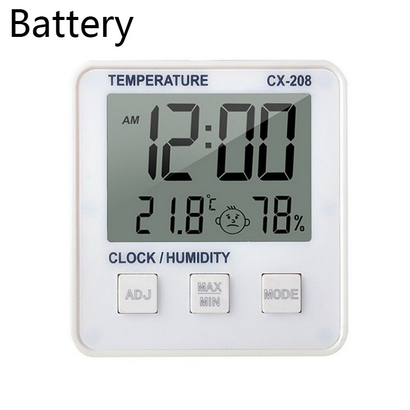 Indoor Thermometer Hygrometer Alarm LCD Digital Clock Calendar Weather Station Desk Clocks Temperature Meter Barometer: d