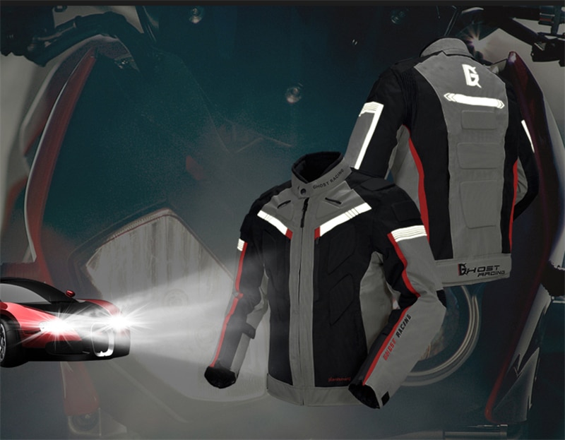 Ghost racing motorjas, winddichte motorjas, volledige beschermende kleding voor motorfietsen, winter motorkleding
