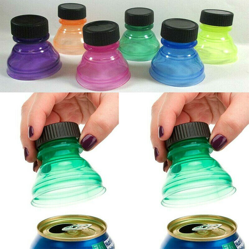 6 Pack Soda Cans Savers Reusable Drink Covers Lid Protector Spill Free Bottle Can Cover Cup Accessorties: Default Title