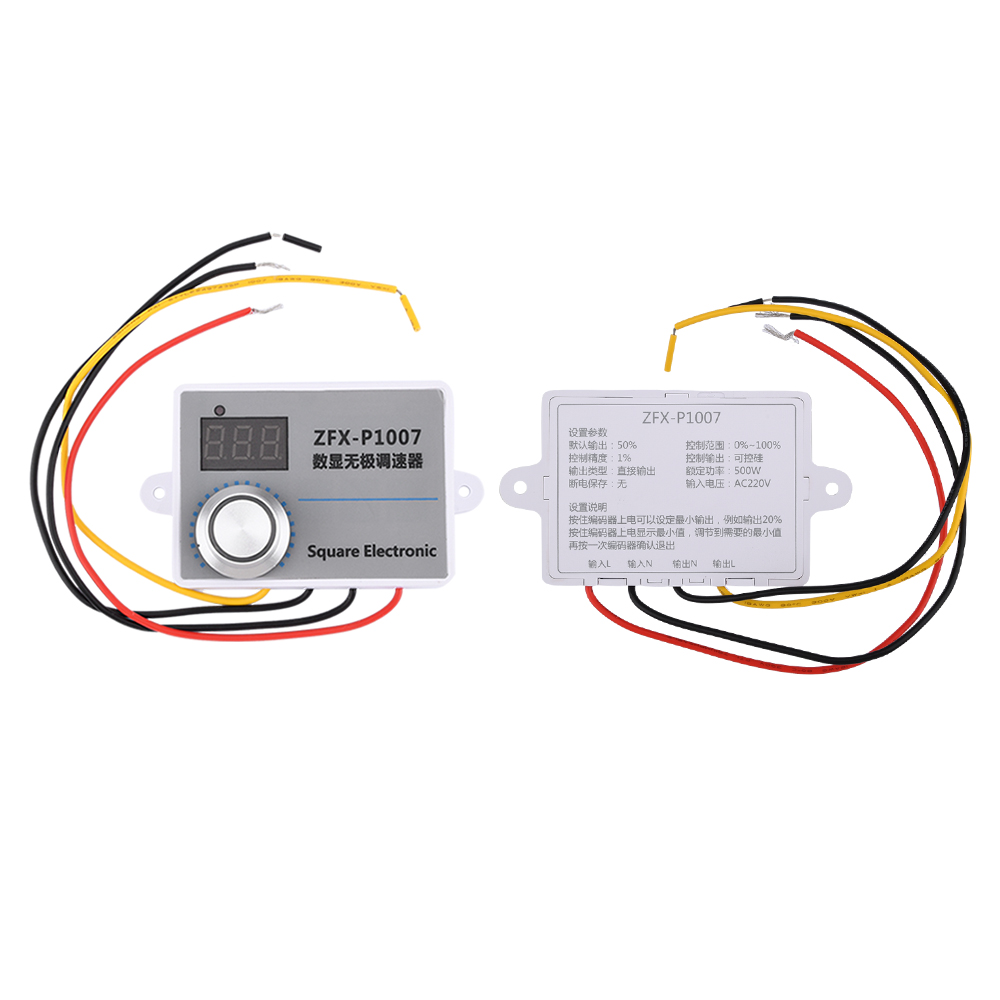 500 W einstellbarer 220 V Lüfterschalter Geschwindigkeitsregler Langlebige Digitalanzeige Motorreduzierer Regler Geschwindigkeitsregler Netzteil