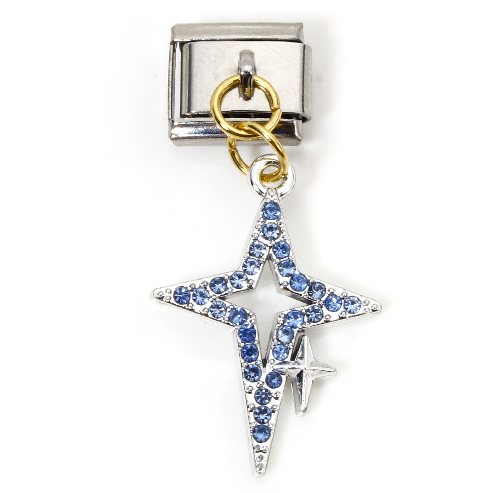 1 Stuk Zink Gebaseerde Legering & Roestvrij Staal Italiaanse Charme Links Voor Diy Armband Sieraden Maken Rechthoek Ster Bedels 10Mm X 9Mm: GRIJS