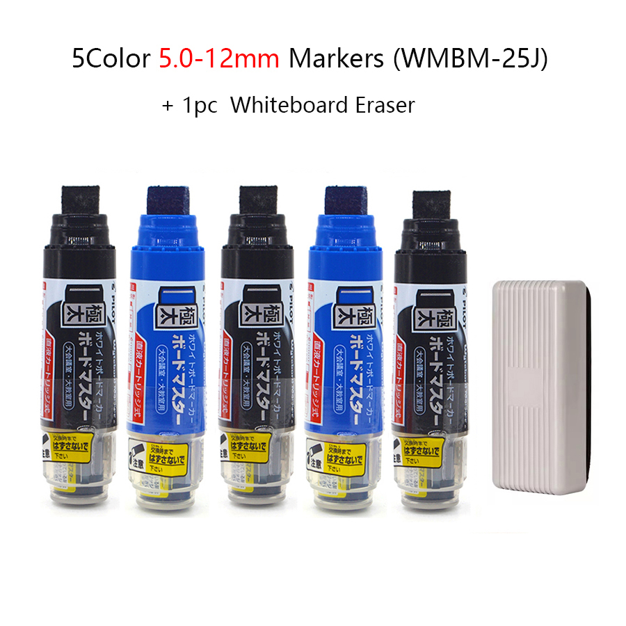 Pennarelli scolastici PILOT per lavagna bianca, penna cancellabile con inchiostro ricaricabile ecologico WBMAVBM, cose didattiche originali del Giappone: Rosso