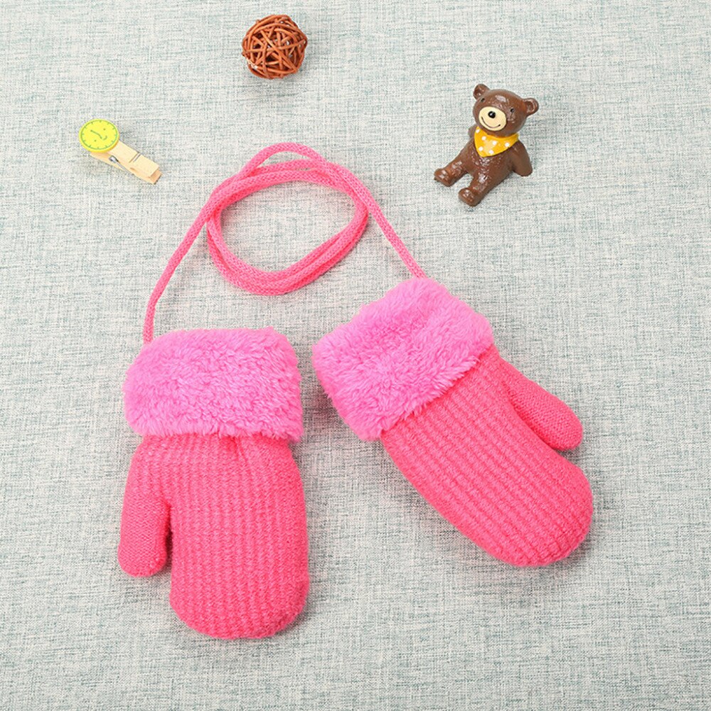 1 paire de gants pour bébé fille et garçon | Gants chauds, en patchwork, couleur unie, pour l'extérieur, pour bébé fille et garçon, F3